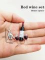 Dollhouse Mini Wine Champagne Set 1:6 1:12 Scale Miniature Toy Ornament Doll House Decoration Accessories Ideal for Holiday.