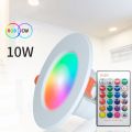 RGB LED Downlight AC 10W/15W Ceiling Light AC 110V 220V Dimmable Downlight Recessed Led Spot Lamp With IR Remote Control Lamp. 