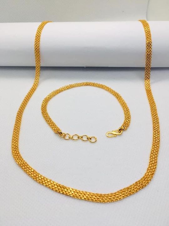 Gold Plated Necklace/22k Gold Plated Chain 18/24 Inch and besled 100% Best Quality NEW Designs 6 Month Guaranteed