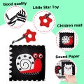 Baby Soft Cloth Books, High Contrast Black and White Crinkle Washable Foldable, Sensory Educational Toy, Perfect Birthday . 