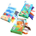 Baby 8 Page Tail Cloth Book Cartoon Animals Touch And Feel Infant Soft Books Development Interactive Early Education Toys. 