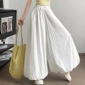 2025 Girls Korean Fashion Wide Leg Pants Female Chic Designer High Waist Trousers Lady Baggy Thin Casual Daily Pants.