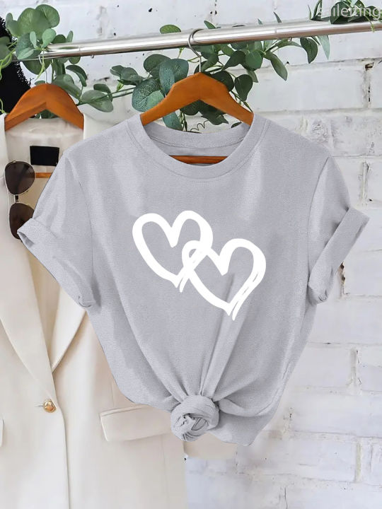 Women's%20Elegant%20White%20Interlocking%20Hearts%20Print%20T-Shirt%20Summer%20Summer%20Short%20Sleeved%20Harajuku%20Streetwear%20Tops%20Aesthetic%20Clothes%20-%20Image%204
