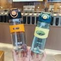 Sports straw water cup, plastic space cup, leak-proof and drop-resistant absorbent cup when going out(680ml). 
