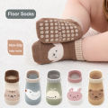 6 Pairs Kids Non-Slip Socks Cute Cartoon Animal Bear Gog Cat Pattern Children Boys Girls Baby Toddler Floor Socks Comfortable.