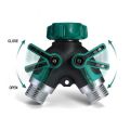 Y-Type Zinc Alloy Hose Splitter Double Way Joint One Split Two Faucet Diverter Garden Accessories Internal Thread Water-Diverter. 