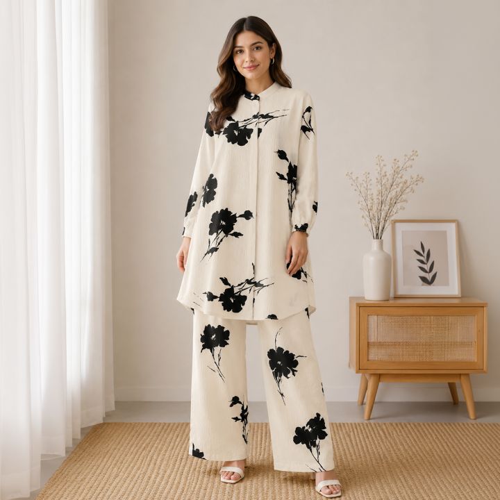 Cotton 2 Piece Kurti Kameez Dress for Women Trendy Stylish Comfortable Daily Wear Fabric