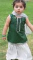 14 August dress white and green ghrara set | 2-piece summer cotton/lawn dress | Independence Day dress. 