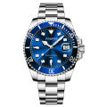 Ananke Mens Luxury Watches Japanese Movement Waterproof Stainless Steel Strap Luminous Auto Date Blue Quartz Watches AN17. 