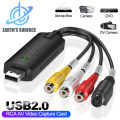 USB2.0 Audio Video Capture Card Adapter USB 2.0 to RCA VHS TV DVD VCR Video Capture VHS to Digital Converter for Mac PC TV DVD.