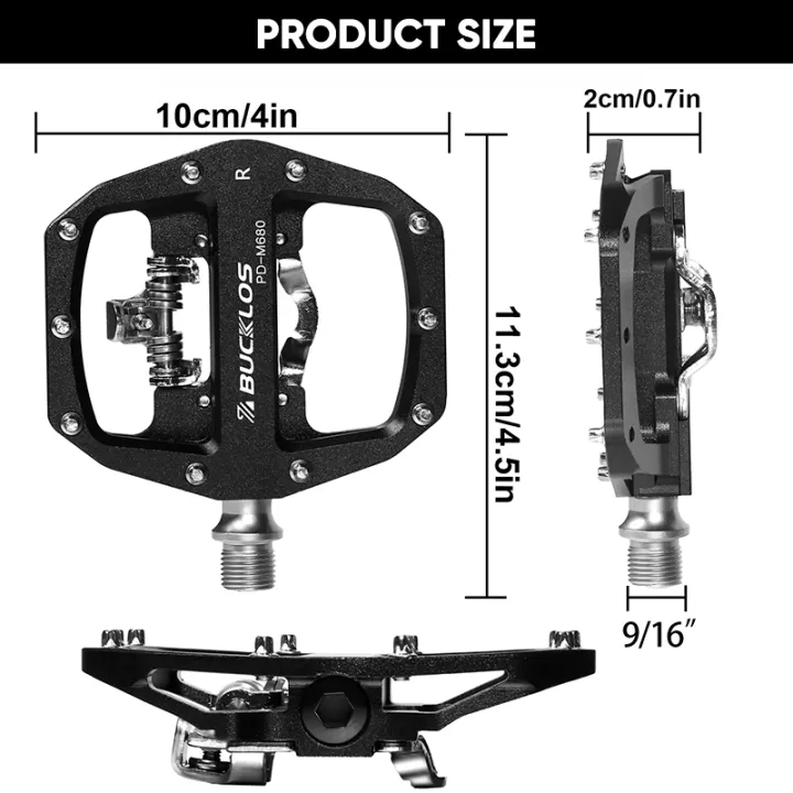 BUCKLOS%20Mtb%20Pedals%20for%20Bicycle%20Dual%20Function%20Mountain%20Bike%20Pedal%20Platform%20Clip%20Flat%20Pedals%20Fit%20SPD%20MTB%20Bicycle%20Paddle%20Bike%20Part%20-%20Image%203