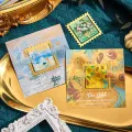 1 Pc Vintage Painting Golden Metal Bookmark Square Wavy Border Shape Thank You Gifts For Writers Teachers Friends Book Lovers. 
