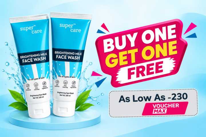 SuperCare Brightening Milk Face Wash-100ml (Buy 1 Get 1 FREE)