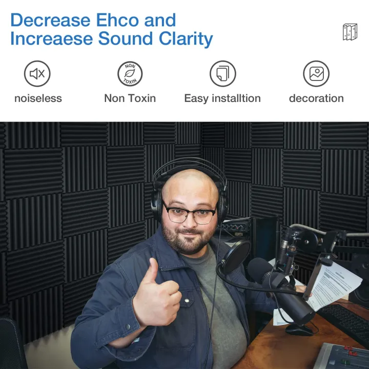 12%20Pack%20Acoustic%20Panels%20Self-Adhesive,%201X12X12%20Inchs%20Soundproof%20Wall%20Panels%20Quick-Recovery%20Sound%20Proof%20Foam%20Panels%20High%20Density%20-%20Image%203