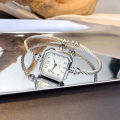 New Fashionable Casual Digital Square Miniature Ladies Quartz Watch Open-Ended Bracelet Watch Stylish Compact Timepiece. 
