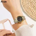 POSHI Original Waterproof Quartz Watch for Women Fashion Ladies Bracelet Luxury Stainless Steel Strap Date Week Women's Watches. 