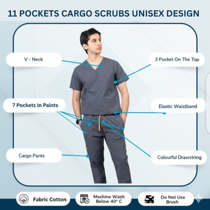 11%20Pockets%20Scrub%20Suit%20For%20Ladies%20&%20Gents%20OT%20Kits%20For%20Doctors%20Outfit%20&%20Medical%20Staff%20Hospital%20Uniform%20For%20Male%20&%20Female%20-%20Image%209
