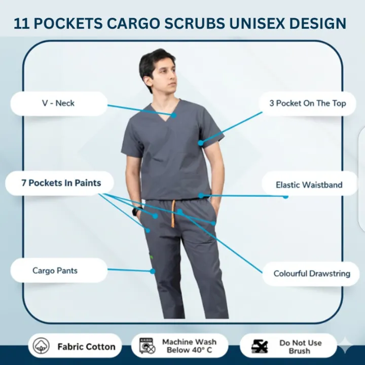 11%20Pockets%20Scrub%20Suit%20For%20Ladies%20&%20Gents%20OT%20Kits%20For%20Doctors%20Outfit%20&%20Medical%20Staff%20Hospital%20Uniform%20For%20Male%20&%20Female%20-%20Image%209