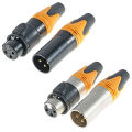 1 Pair Waterproof 3-Pin XLR Male/Female Audio Connectors with Gold-Plated Contacts Balanced Connectors for Outdoor Audio Systems. 