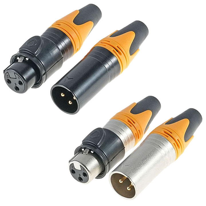 1 Pair Waterproof 3-Pin XLR Male/Female Audio Connectors with Gold-Plated Contacts Balanced Connectors for Outdoor Audio Systems