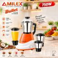Indian Mixer Grinder 750 Watts Power 3 Pcs Stainless Steel Jars with 1 Juicer Jar 12 Months Warranty. 