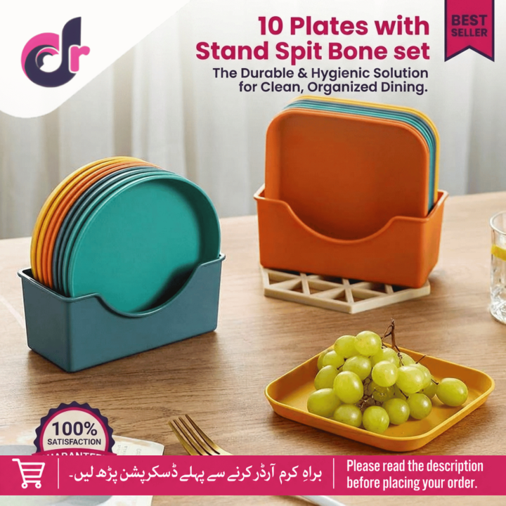 10Pcs%20Multi-function%20Spit%20Bone%20Dish%20Household%20Food%20Grade%20Plastic%20Spit%20Bone%20Dish%20Round%20Square%20Set%20Dining%20Table%20Garbage%20Plate%20-%20Image%202