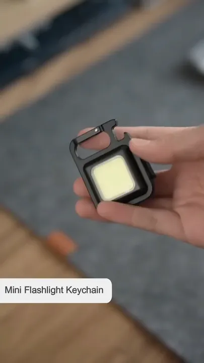 Mini COB LED Keychain Flashlight – Portable USB Rechargeable Torch ...