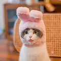 Cute Bear Rabbit Hooded Pet Cat Dog Accessories Cosplay Cat Hat Winter Lovely New Year Puppy Headgear Soft Velvet Pets Supplies. 
