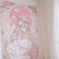 VIKAMA Healing Angels Tapestry Blonde Maiden x Lace White Wings Pink and White Roses Bedroom Nursery Decoration.