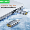 Rocoren External USB Sound Card To 3.5mm Mic Headphone Jack Stereo Headset Audio Microphone Adapter Speaker Interface For Laptop. 
