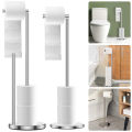 Freestanding Toilet Roll Holders Stainless Steel Toilet Paper Stand Anti-Rust Space Bathroom Tissue Rack Paper Dispenser Storage. 