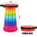 Thickened Travel Outdoor Rainbow Retractable Folding Stool, High-speed Rail and Train Portable Retractable Stool, Outdoor Chair.