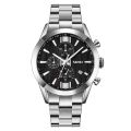 SKMEI 9302 high quality silver mens quartz watch authentic Stainless steel band 3 dials Chrono vintage business wrist watch. 