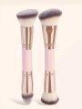 Double-Ended Foundation Brush, 2 Foundation Brushes, Multi-Functional Double-Ended Brush, Multi-Functional Double-Ended Makeup Brush, Multi-Purpose Makeup Brush, Makeup Foundation Brush, Contour Brush, Concealer Brush. 