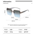 Cool Square Sunglasses Ins Trendy Metal Half Frame Fashion Sunglasses Sunshade Glasses 1205.
