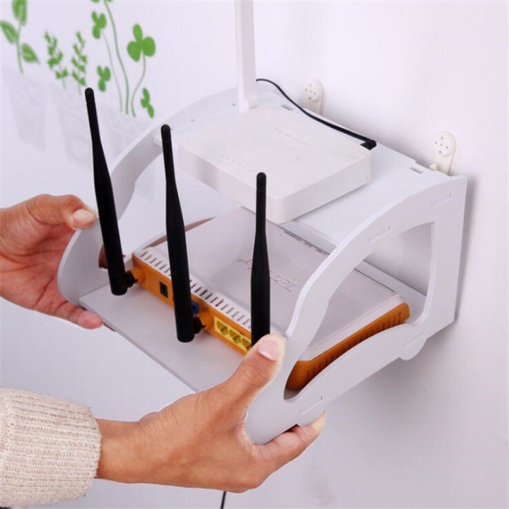 Mount Floating Router 2-Layer Wall Mount WiFi Router Storage Rack – Wall Mount Router Shelf ...