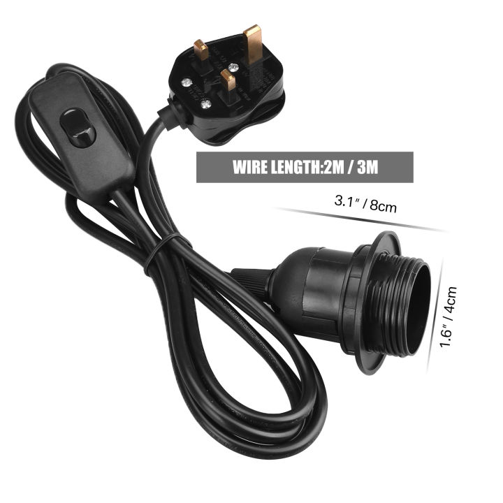 2Pcs%20UK%20Plug%20Ceiling%20Pendant%20Light%20Fitting%20E27%20Screw%20Lamp%20Holder%20with%20Switch%202%20Core%20Extension%20Cable%20Pendant%20Light%20Fitting%20Kit%20-%20Image%204
