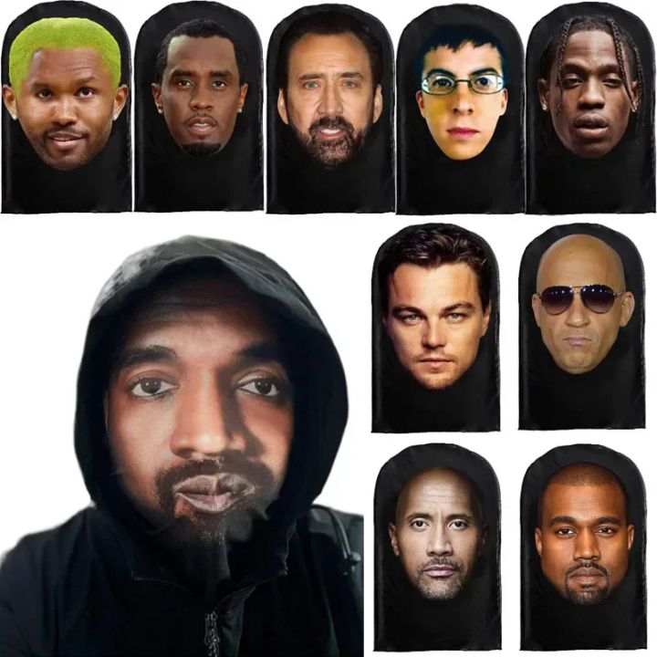 Horror Hood Simulation Full Face Visual Mesh Mask Kanye Kobe Cosplay Masks Party Supplies Props Halloween Accessories Headgear