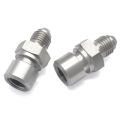 Stainless Steel Brake Line Adapter 3AN Male to M10x1. 0 Female Metric Inverted Flare.