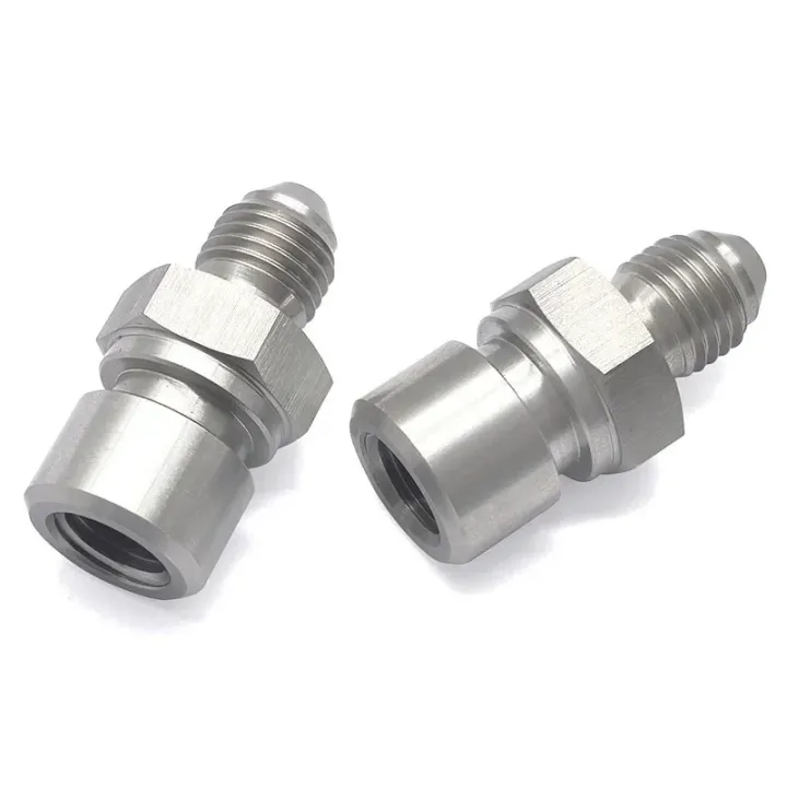 Stainless%20Steel%20Brake%20Line%20Adapter%203AN%20Male%20to%20M10x1.%200%20Female%20Metric%20Inverted%20Flare%20-%20Image%206