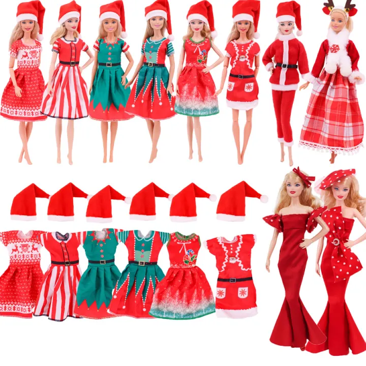 30Cm%20Doll%20Clothes%20Red%20Plush%20Overcoat%20Outfit%20Princess%20Dress%20Fashionable%20Suit%20For%20%2011.8inch%20Doll%20Christmas%20Surprise%20-%20Image%202