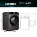 Hisens 9 Kg Fully Automatic Front Loading Inverter WiFi Washing Machine 1400 RPM WFQY9014EVJMS. 