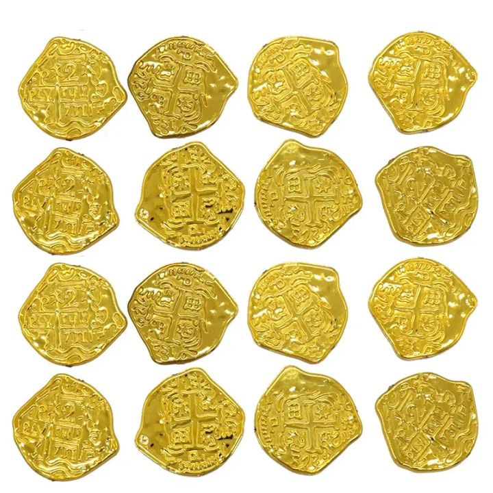 10/25/50pcs%20Plastic%20Pirate%20Coin%20Fake%20Gold%20Coin%20Treasure%20Game%20Simulation%20Toys%20Coin%20Kids%20Party%20Gift%20Kids%20Birthday%20Children's%20Gift%20-%20Image%202