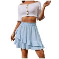 Women'S Skirt Fashion Women'S Ruffle Skirt High Waist Irregular Solid Color Short Skirt Women'S Fashionable Solid Color Skirt. 
