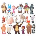 New 10Pieces Masha and the Bear Action Figure Anime Model Cartoon Toys For Friends .