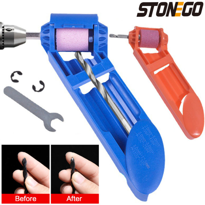 STONEGO Portable Drill Bit Sharpener Corundum Grinding Wheel Bit Tool ...
