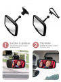 Small 2-in-1 Adjustable Car Mirror, Shatterproof with 360° Rotation & Suction Cups for Easy Install.