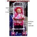 Barbie doll with pram stroller toy for Girls Pink and white Color movable wheel (Aizal Mall) Best Quality 100%. 