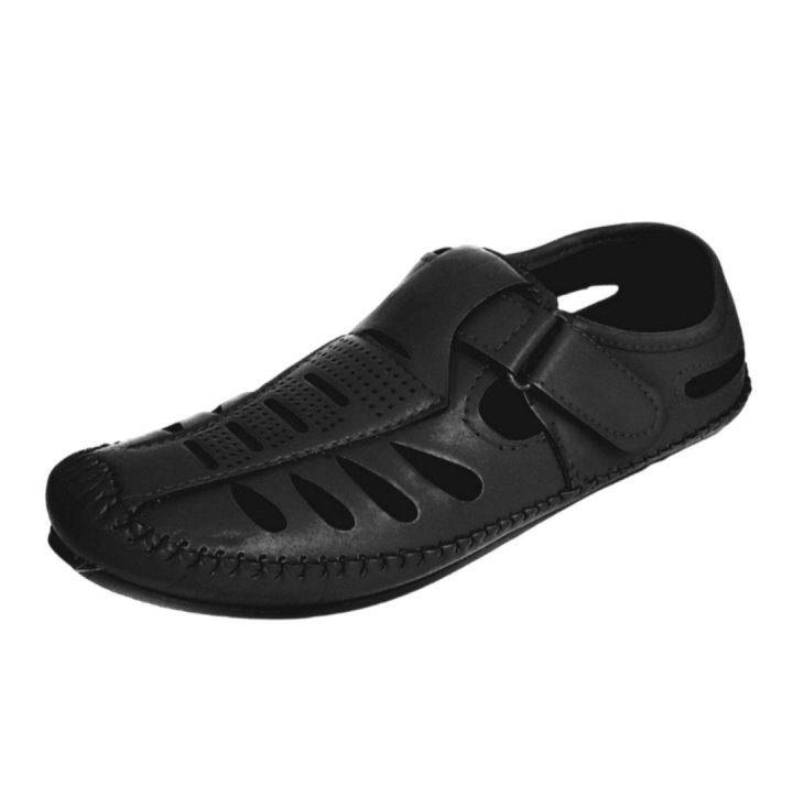 Rainbow By Oasis - Stylish Roman Black Synthetic leather Covered Sandals For Mens