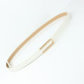 100cm Fashionable and Versatile Black Leather Thin Belt for Women, Decorative Dress Simple Korean Style Suit  White Small Belt. 